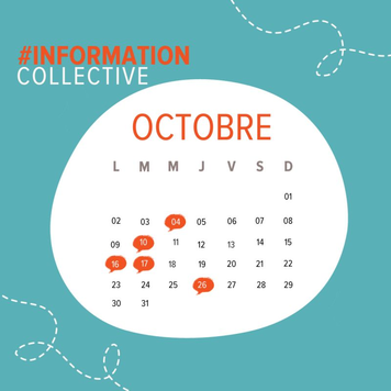 Coopaname - agenda des réunions d'information collective d'octobre 2023